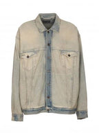 Balenciaga Oversized Washed Denim Jacket Blue