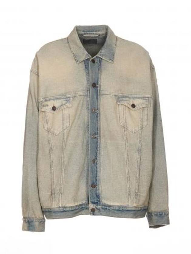 Balenciaga Oversized Washed Denim Jacket Blue