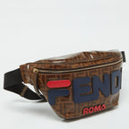 Fendi X Fila Brown Zucca Coated Canvas Mania Belt Bag