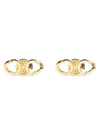 CELINE Triomphe stud earrings gold