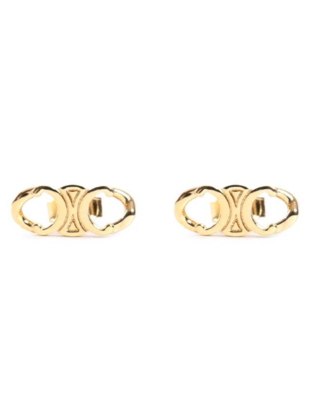 CELINE Triomphe stud earrings gold