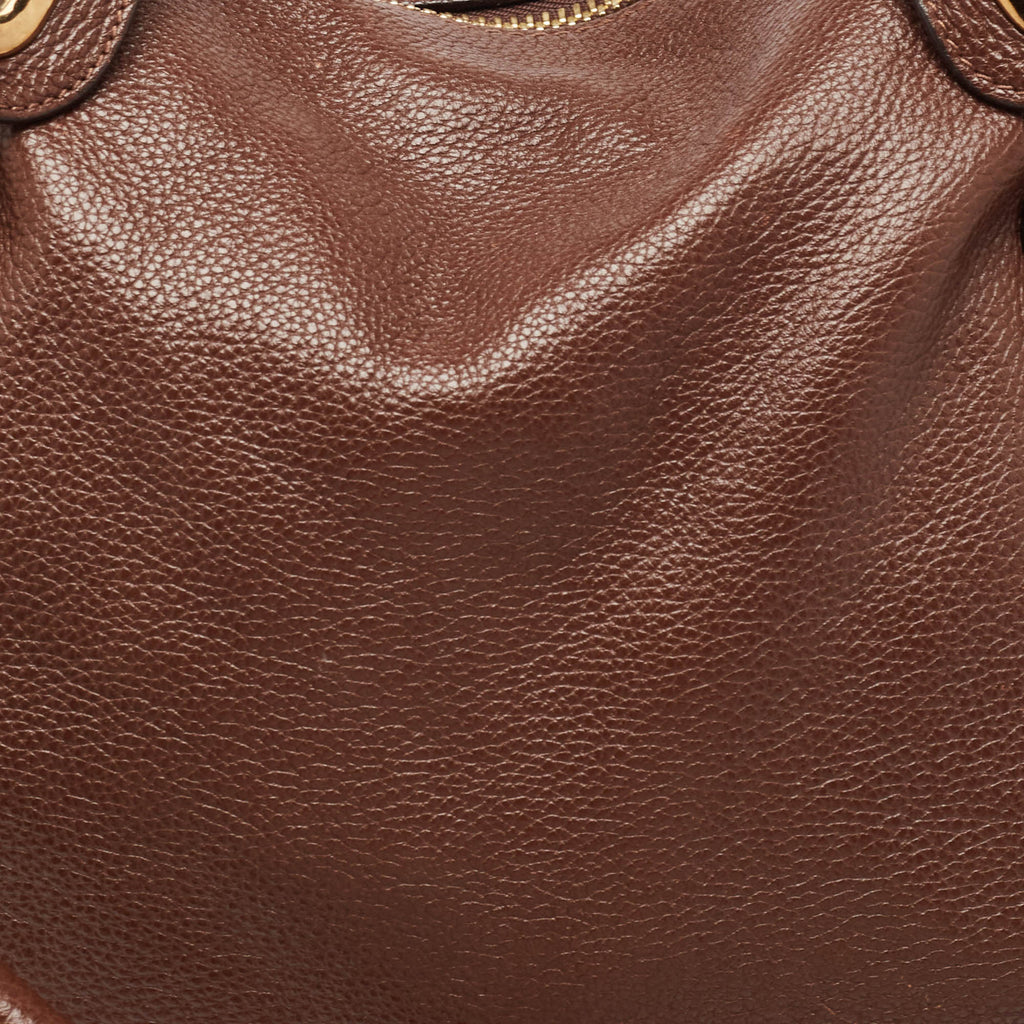 Chloe Dark Leather Large Paraty Shoulder Bag
