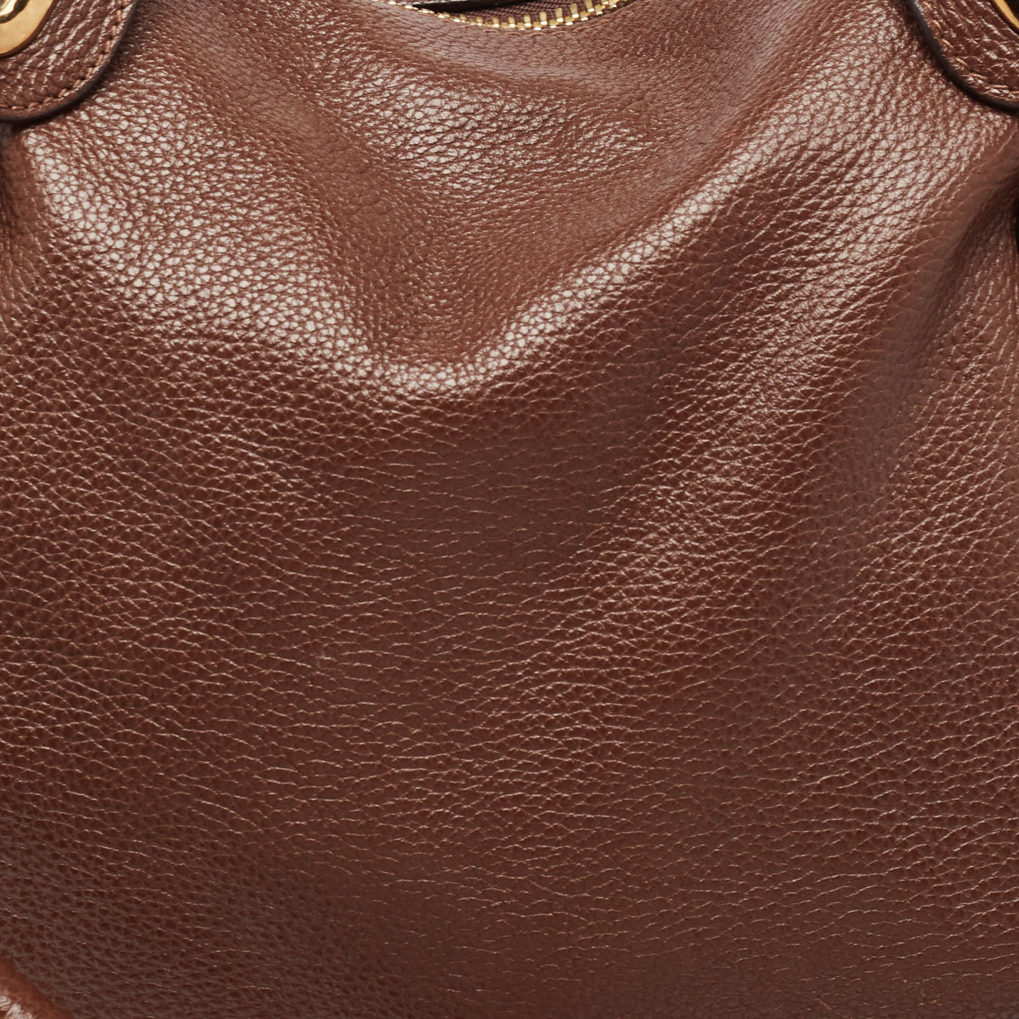 Chloe Dark Leather Large Paraty Shoulder Bag
