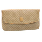 CELINE Macadam Canvas Clutch Bag PVC Leather Beige  28359