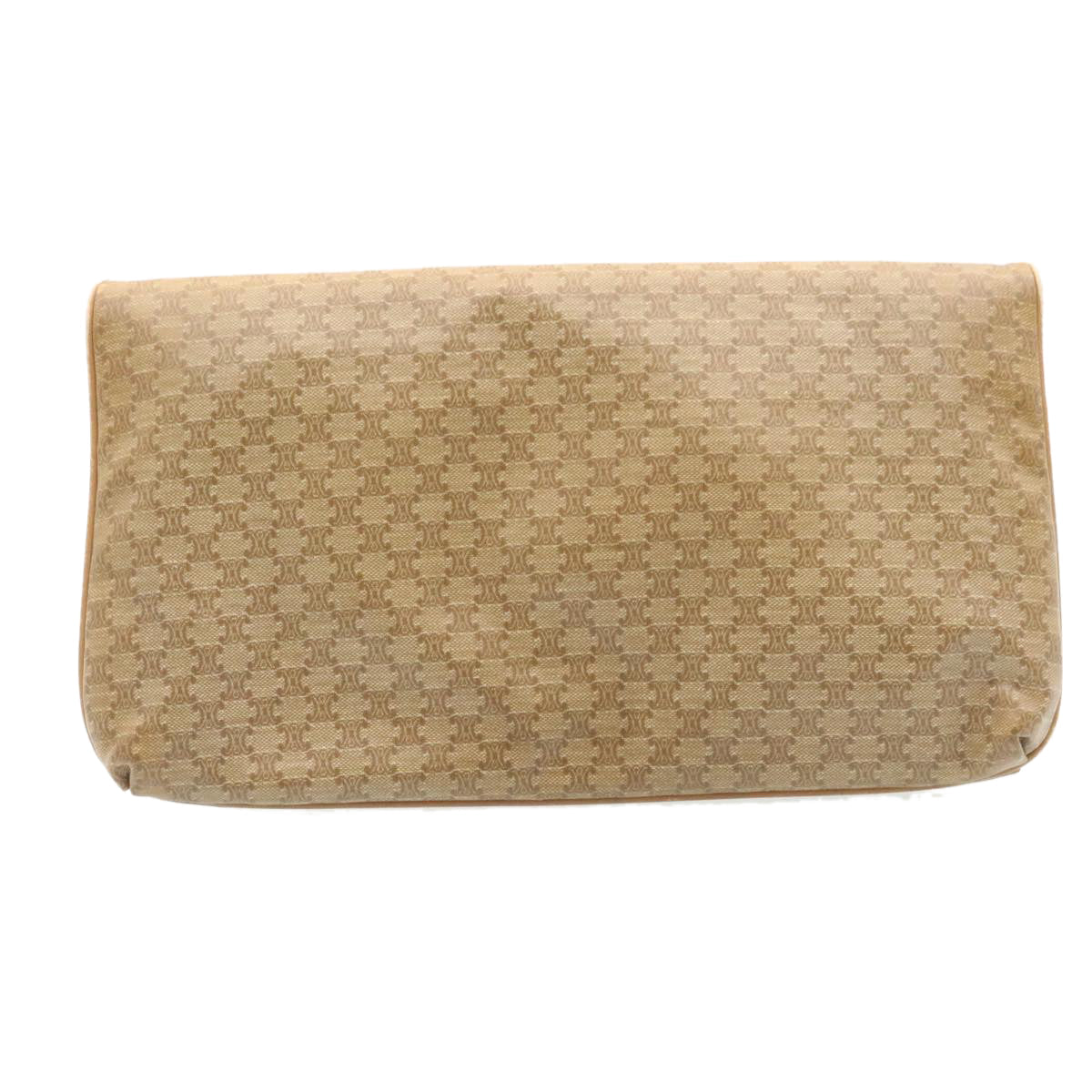 CELINE Macadam Canvas Clutch Bag PVC Leather Beige  28359
