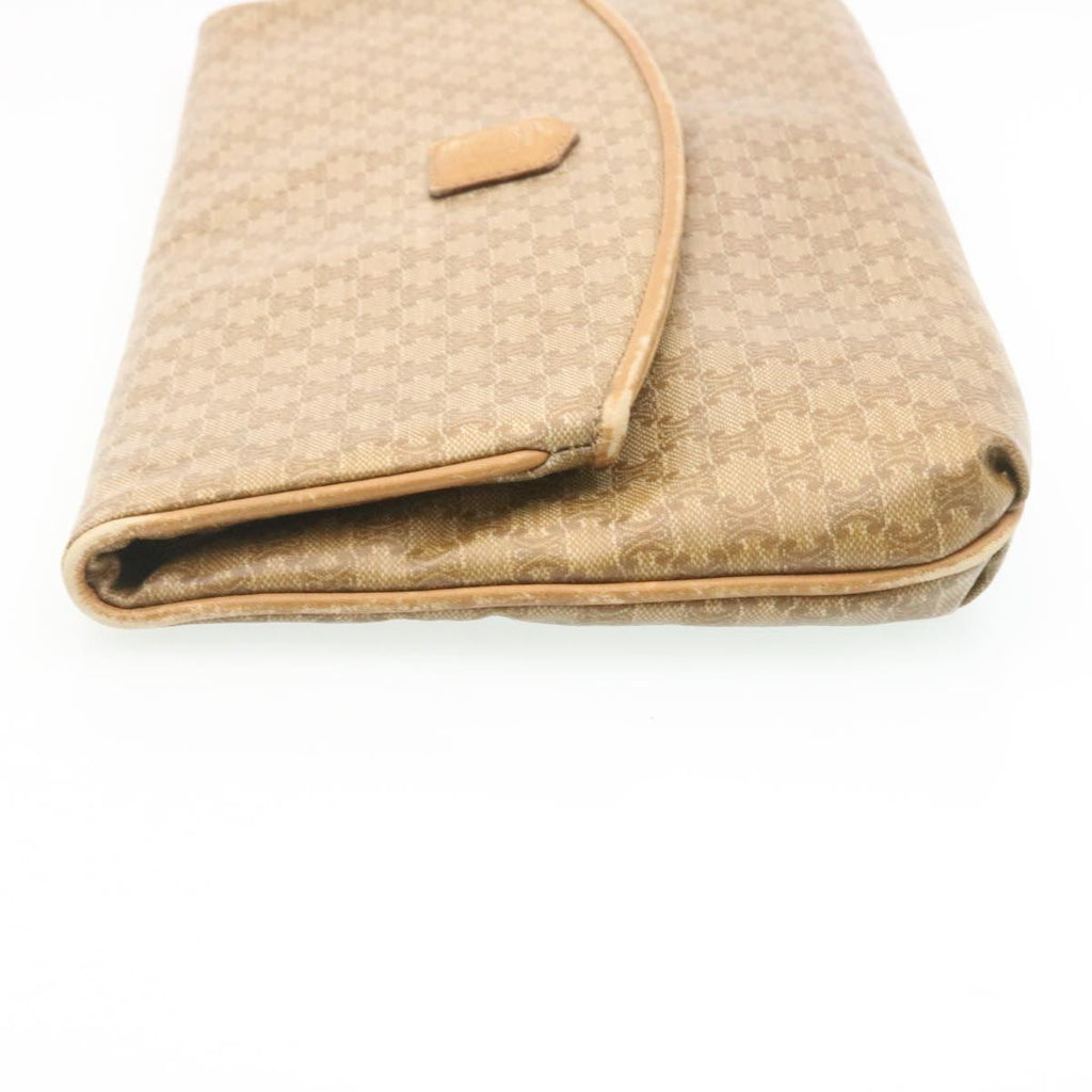 CELINE Macadam Canvas Clutch Bag PVC Leather Beige  28359