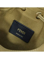 Fendi Mon Tresor Raffia Small Bucket Bag White