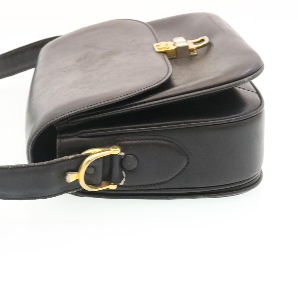CELINE Horse Carriage Shoulder Bag Leather Black  28422