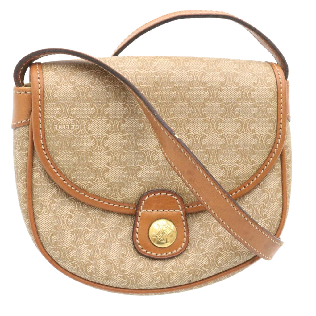 CELINE Macadam Canvas Shoulder Bag Brown  28459