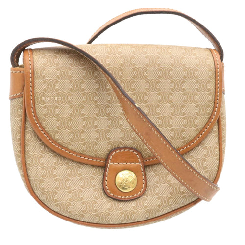 CELINE Macadam Canvas Shoulder Bag Brown  28459