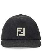 Fendi FF Logo Jeans Ball Cap Black