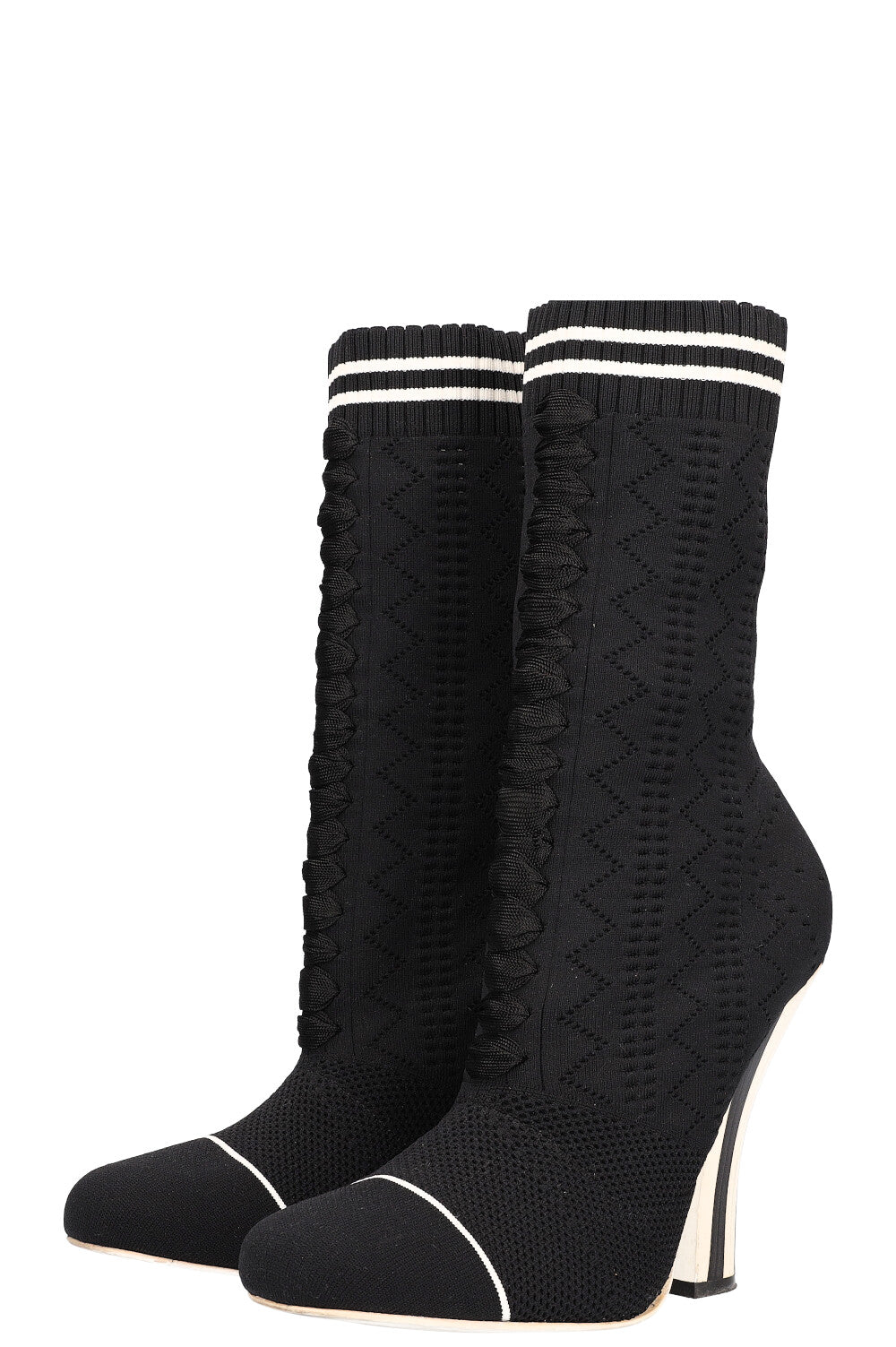 FENDI Heels Boots Stretch Fabric Black