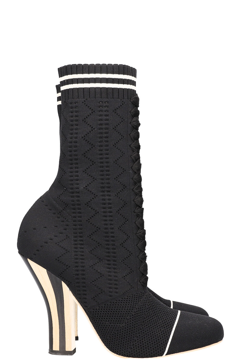 FENDI Heels Boots Stretch Fabric Black