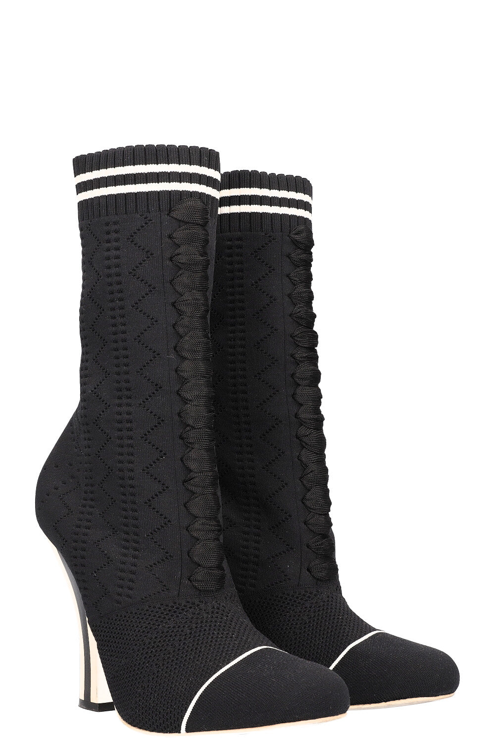 FENDI Heels Boots Stretch Fabric Black