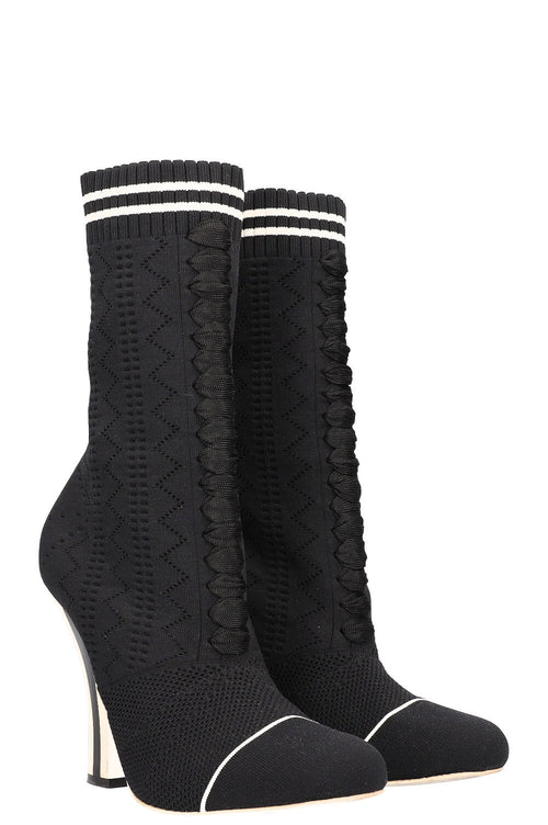 FENDI Heels Boots Stretch Fabric Black