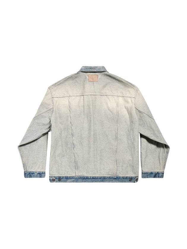 Balenciaga Oversized Washed Denim Jacket Blue