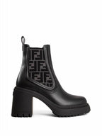 Fendi Domino Biker Middle Boots Black
