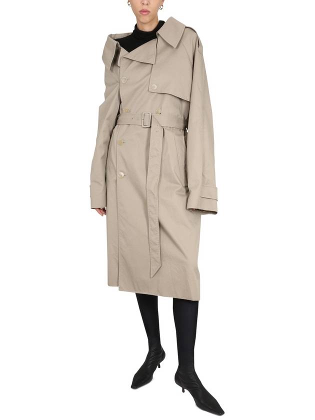 Balenciaga double breasted overfit trench coat beige