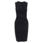 Christian Dior Wool Wrap Ruched Waist Sheath Dress
