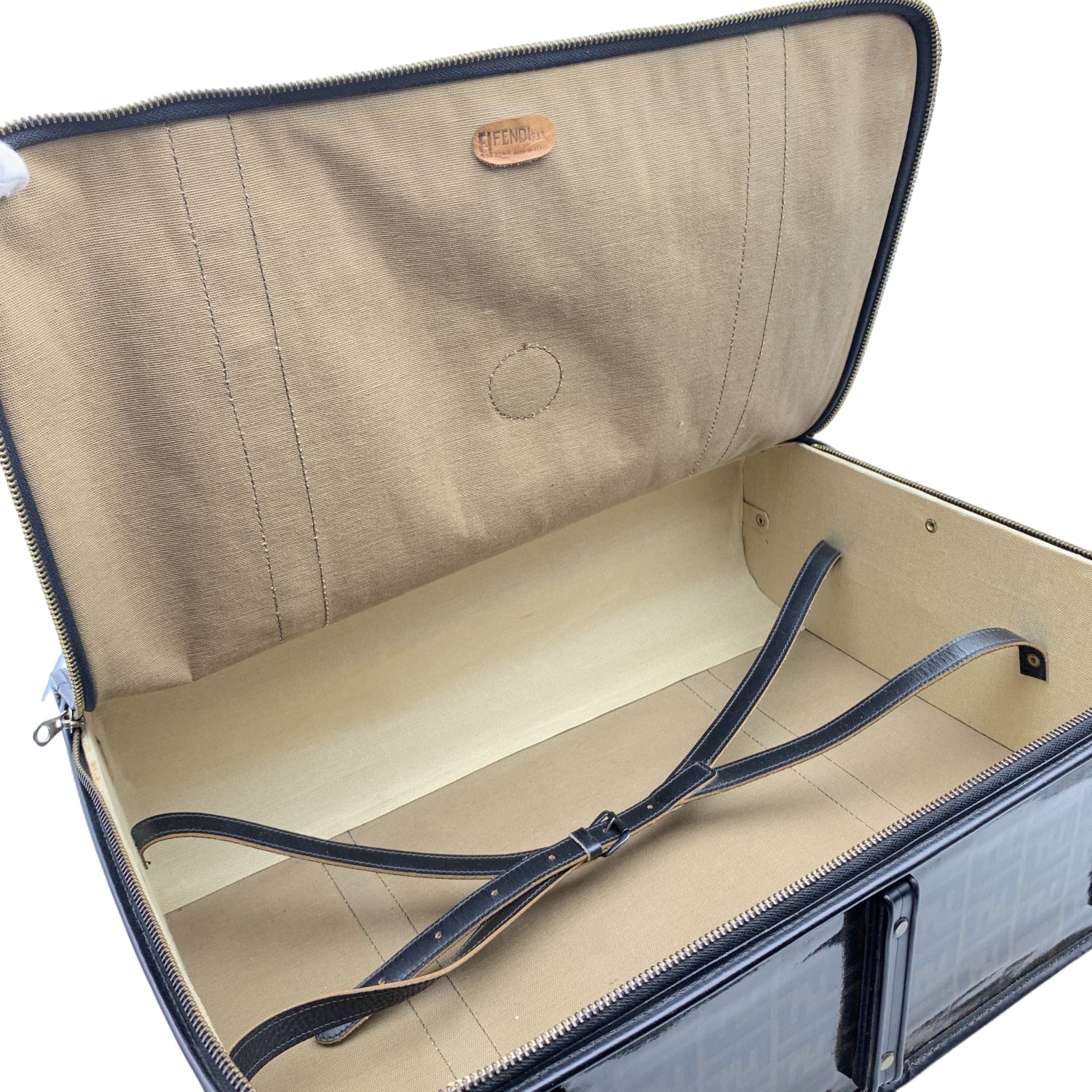 FENDI Vintage Zucca Monogram Vinyl Canvas Travel Bag Suitcase