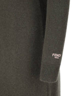 Fendi Cashmere Midi Dress Dark Green