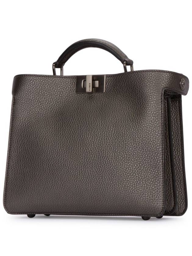Fendi Peekaboo ISeeU Mini Leather Tote Bag Grey