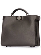 Fendi Peekaboo ISeeU Mini Leather Tote Bag Grey