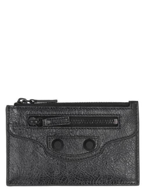 Balenciaga Le Cagole Leather Card Wallet Black