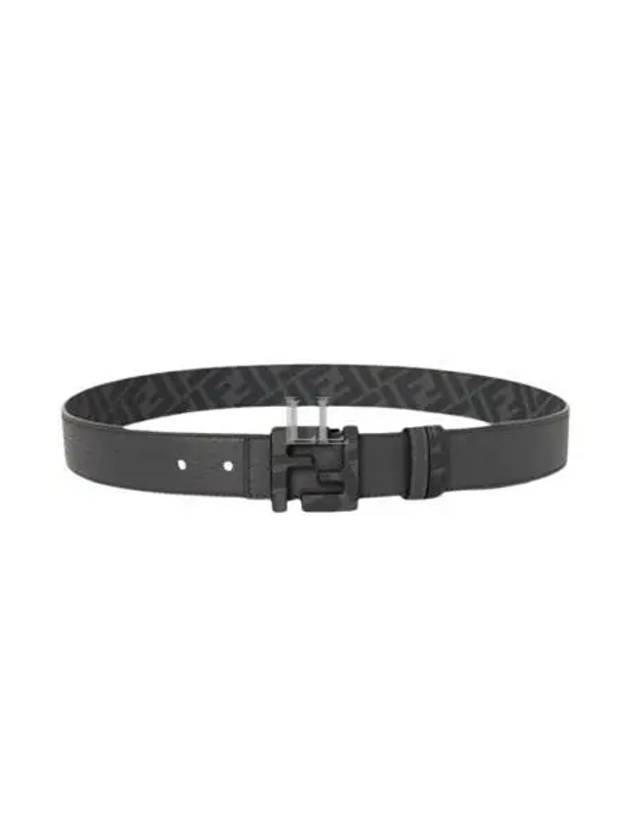 Fendi Square FF Leather Reversible Belt Grey