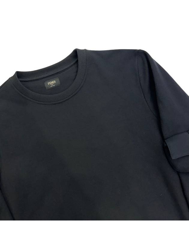 Fendi Baquette Crew Neck Cotton Sweatshirt Black
