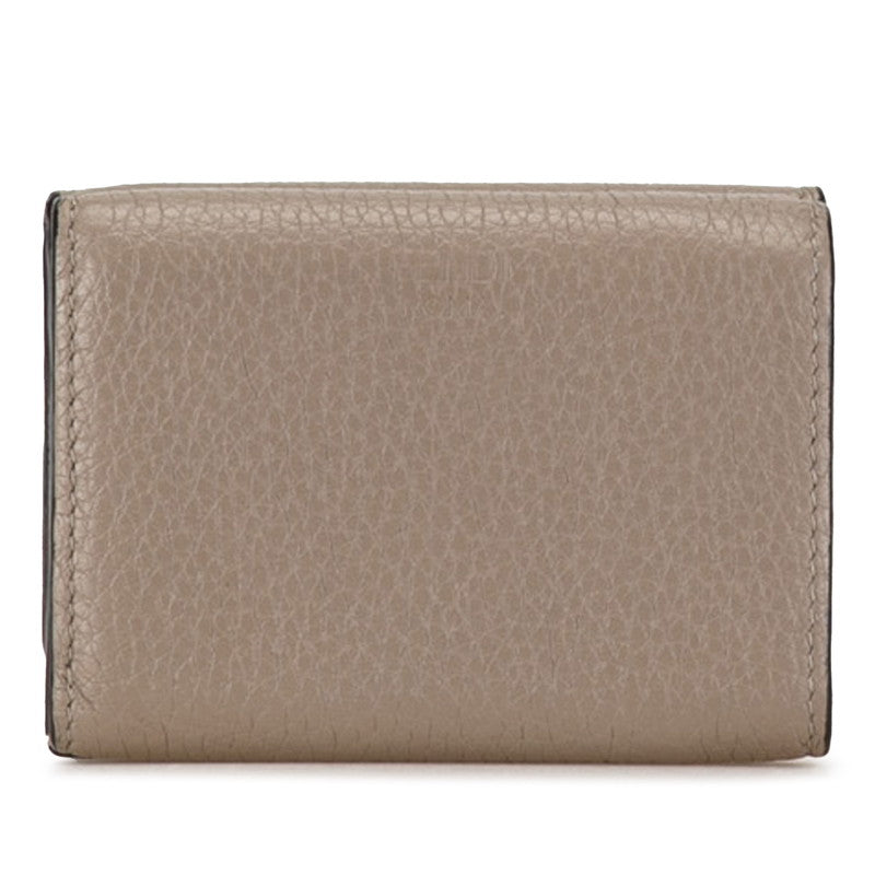 Fendi Picabu Three Fold Wallet Compact Wallet 8M0426 Gr Leather  Fendi