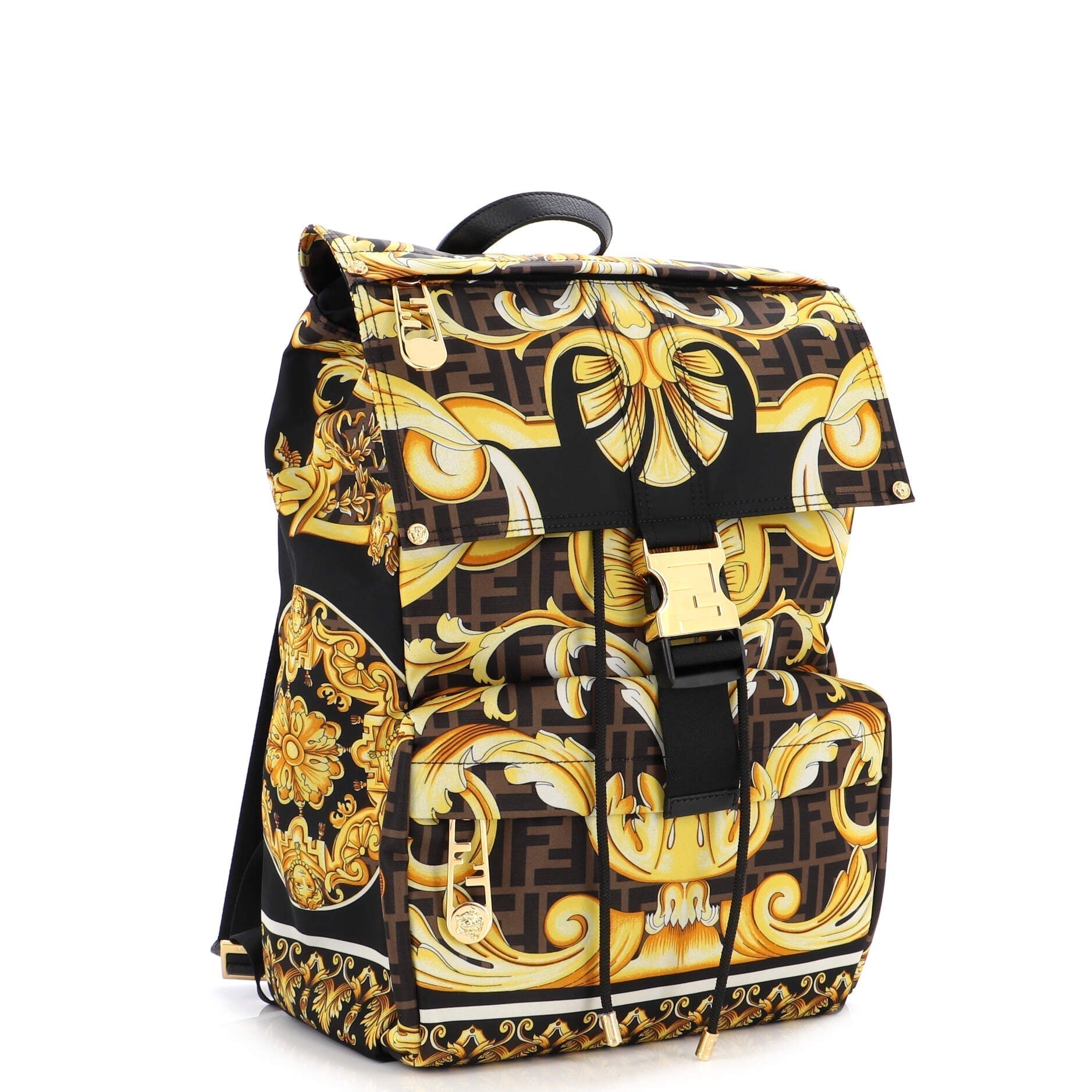 x Versace Fendace Fendiness Backpack Printed Zucca Nylon Medium