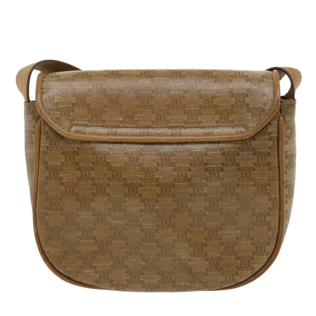 CELINE Macadam Canvas Shoulder Bag Beige  29662