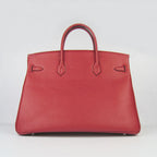 Hermes Birkin 35CM Togo Leather Handbags 6099 red silver