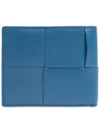 Bottega Veneta Intrecciato Cassette Half Wallet Blue