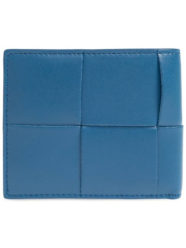 Bottega Veneta Intrecciato Cassette Half Wallet Blue