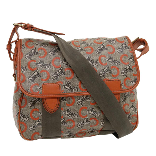 CELINE C Macadam Canvas Shoulder Bag Coated Canvas Orange  29764