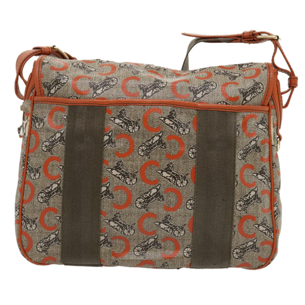 CELINE C Macadam Canvas Shoulder Bag Coated Canvas Orange  29764