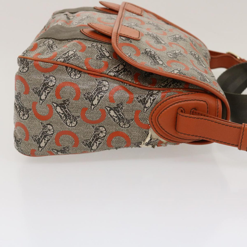 CELINE C Macadam Canvas Shoulder Bag Coated Canvas Orange  29764