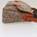 CELINE C Macadam Canvas Shoulder Bag Coated Canvas Orange  29764