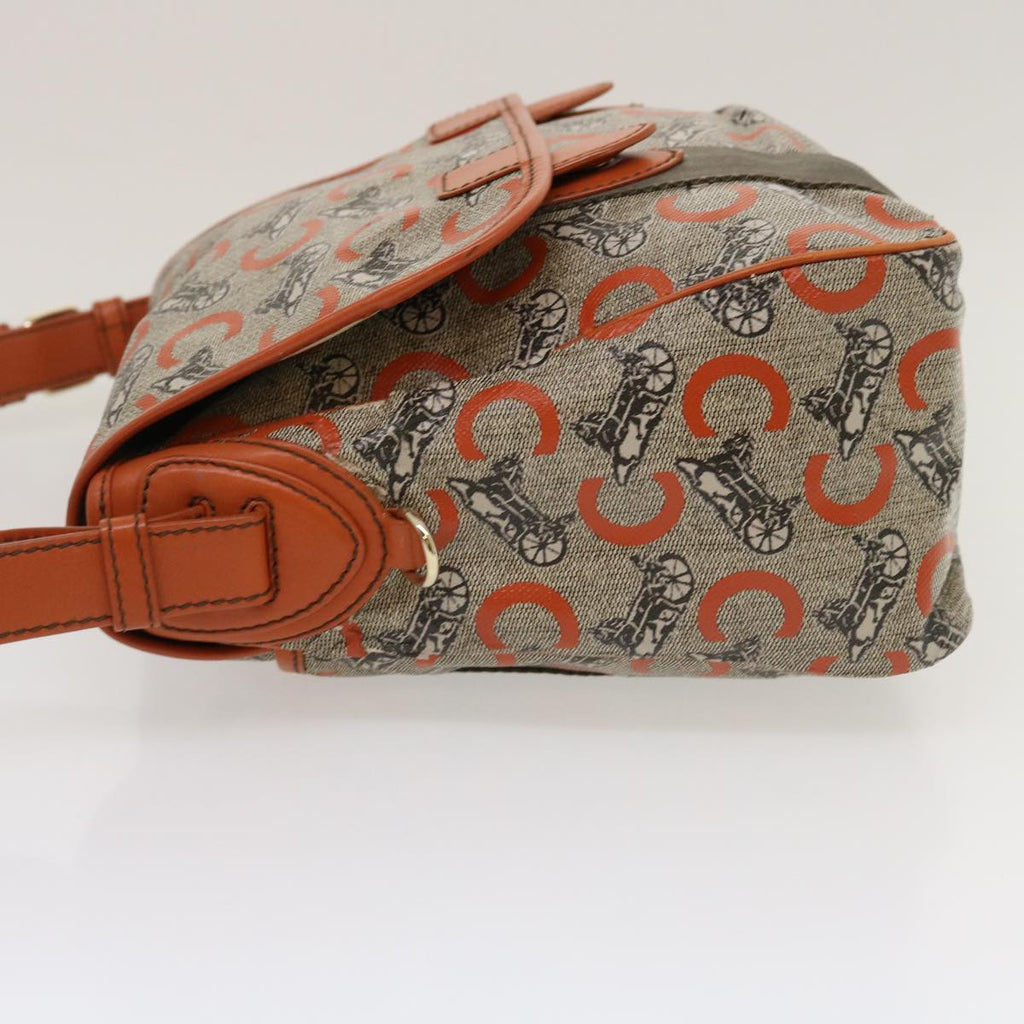 CELINE C Macadam Canvas Shoulder Bag Coated Canvas Orange  29764