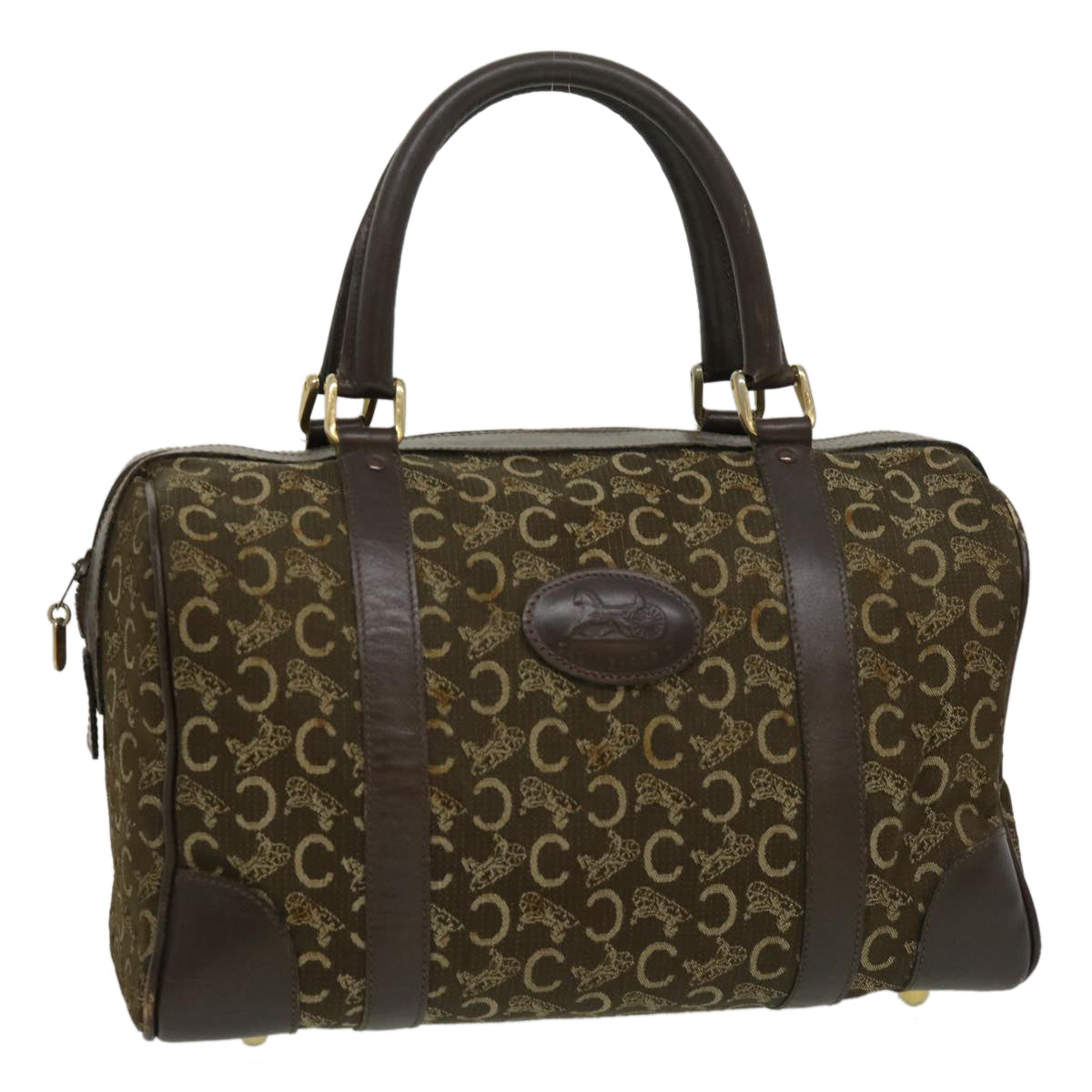CELINE C Macadam Canvas Hand Bag Brown  29810