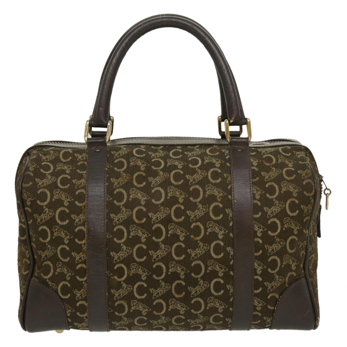 CELINE C Macadam Canvas Hand Bag Brown  29810