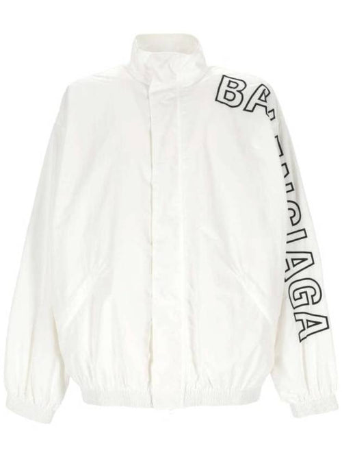 Balenciaga Embroidered Logo Track Jacket White