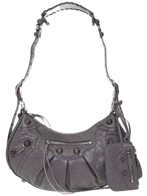 Balenciaga Le Cagole Small Leather Shoulder Bag Grey