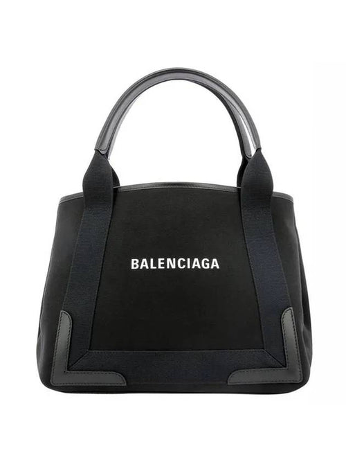 Balenciaga Cabas Logo Canvas Small Tote Bag Black