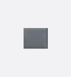 Saddle Bifold Card Holder Deep Gray Grained Calfskin Marquetry With Deep Gray Dior Oblique Jacquard