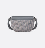 Mini Saddle Messenger Bag With Flap Deep Gray Dior Oblique Jacquard And Deep Gray Grained Calfskin