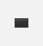 Saddle Business Card Holder Black Grained Calfskin Marquetry And Black Dior Oblique Jacquard