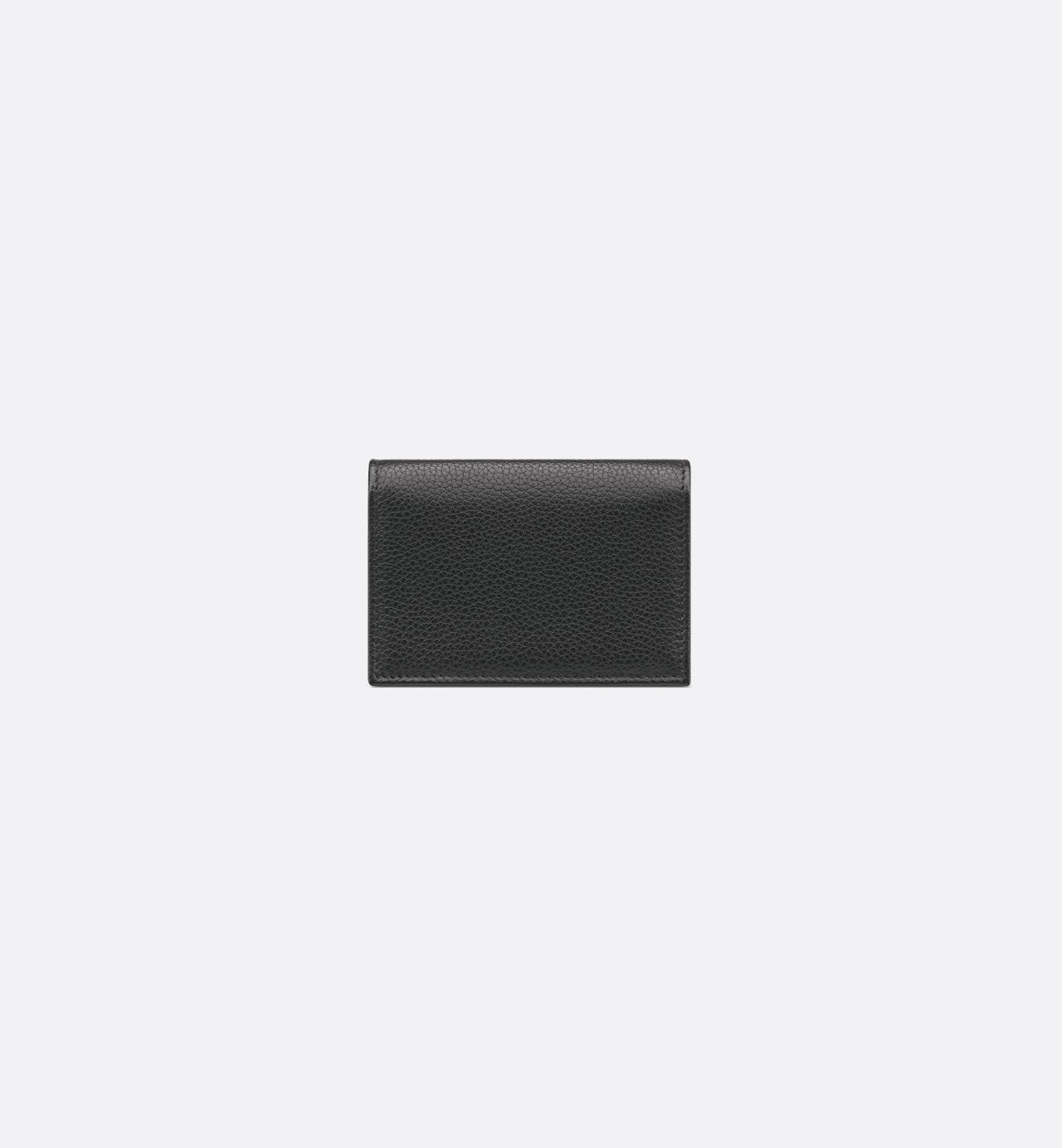 Saddle Business Card Holder Black Grained Calfskin Marquetry With Beige And Black Dior Oblique Jacquard